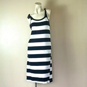 Womens ZARA stripped tank dress size medium cotton midi summer lounge sleeveless